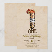 Kraft Safari Oerwoud ONE 1e Verjaardagsfeest Kaart (Voorkant / Achterkant)