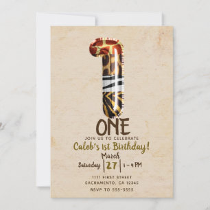 Kraft Safari Oerwoud ONE 1e Verjaardagsfeest Kaart