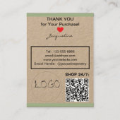 Kraft Sage Necklace Earrings Logo Website QR Code Visitekaartje (Achterkant)
