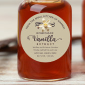 Kraft Script Aangepast Zelfgemaakt Vanille Extract Ronde Sticker