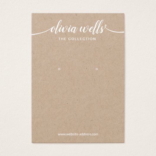 Kraft Script Calligraphy Font Earning Display Visitekaartje (Voorkant)