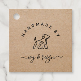 Kraft Script Custom logo Handmade by tags Bedankjes Labels