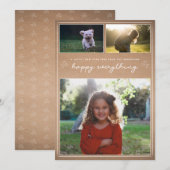 Kraft Script | Moderne nieuwjaarsfotocollage-kaart Feestdagenkaart (Voorkant / Achterkant)