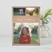 Kraft Script | Moderne Nieuwjaarskaart met Fotocol Feestdagenkaart (Staand voorkant)