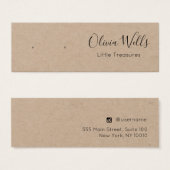 Kraft Script Stud die juwelen weergeven Kaart (Voorkant /achterkant)