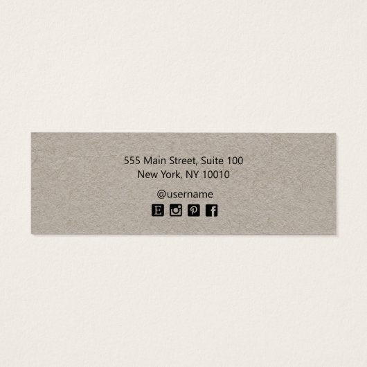 Kraft Script Stud Earring Display Kaart (Achterkant)