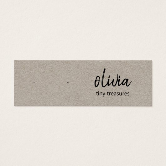 Kraft Script Stud Earring Display Kaart (Voorkant)