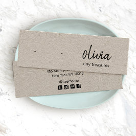 Kraft Script Stud Earring Display Kaart