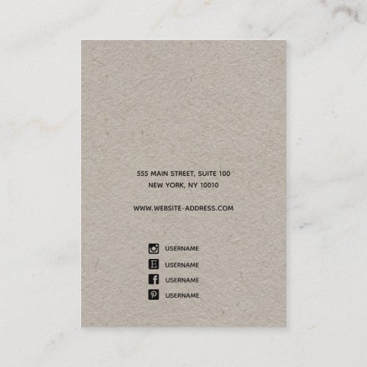 Kraft Signature Script Earning Display Visitekaartje (Achterkant)