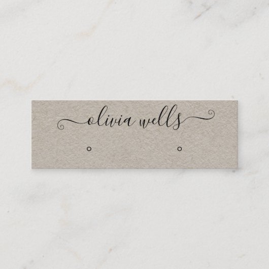 Kraft Signature Script Stud Earning Display Mini Mini Visitekaartje (Voorkant)