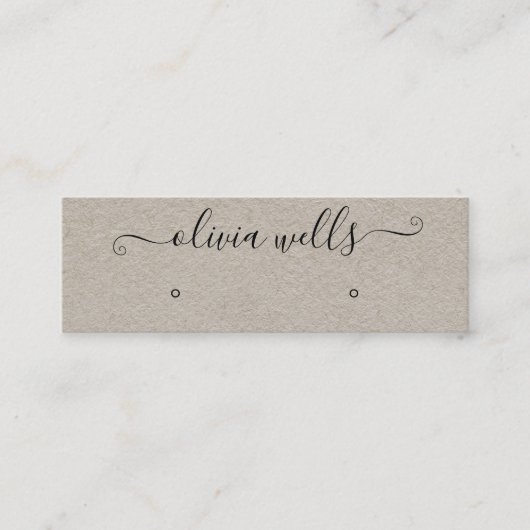 Kraft Signature Script Stud Earning Display Mini Visitekaartje (Voorkant)