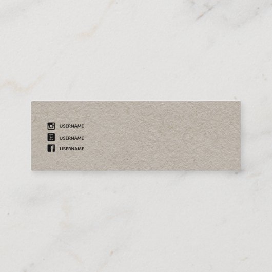 Kraft Signature Script Stud Earning Display Mini Visitekaartje (Achterkant)