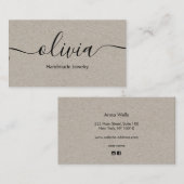 Kraft Signature Script Typografie Visitekaartje (Voorkant / Achterkant)