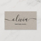 Kraft Signature Script Typografie Visitekaartje (Voorkant)