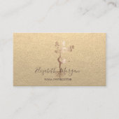 Kraft, Silouette Gold Confetti Yoga Instructor Visitekaartje (Voorkant)