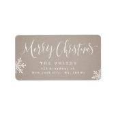 Kraft Simple Calligraphy Merry Kerstadres Etiket (Voorkant)