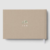 Kraft Simple calligraphy rustic greenery bruiloft Gastenboek (Achterkant)