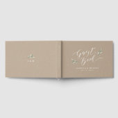 Kraft Simple calligraphy rustic greenery bruiloft Gastenboek (Volledig)