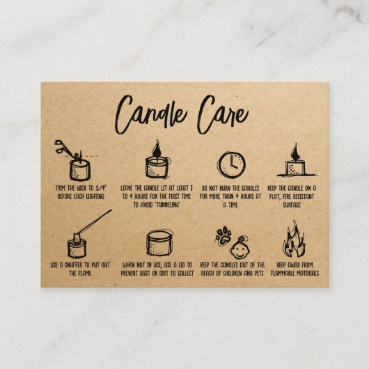 Kraft Simple Candle Care - Bedankt voor het toevoe Informatiekaartje (Voorkant)