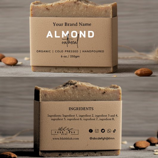 kraft Simple Elegant Homemade Soap Belly band  Uitnodigingen Wikkel