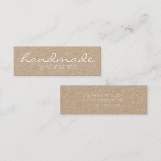 Kraft Simple Handmade Craft Mini Visitekaartje (Voorkant / Achterkant)
