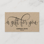 Kraft Simple & Moderne Business Gift Certificate Visitekaartje (Voorkant)