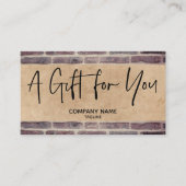 Kraft Simple & Rustige Business Gift Certificate Visitekaartje (Voorkant)