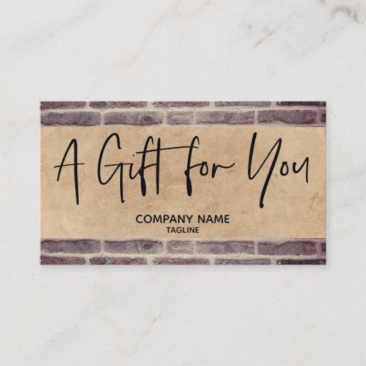 Kraft Simple & Rustige Business Gift Certificate Visitekaartje (Voorkant)