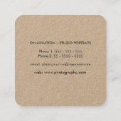 Kraft Sketch Camera Fotograaf Vierkante Visitekaartje (Achterkant)