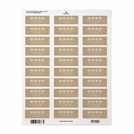 Kraft Sneeuwvlokken Winter Adres Label (Full Sheet)