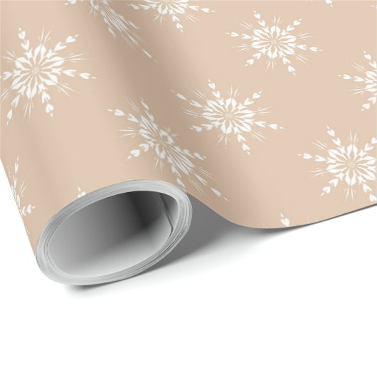 Kraft Snowflake Kerstmis Cadeaupapier (Rol Hoek)