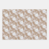 Kraft Snowflakes personaliseerde drie namen Winter Inpakpapier Vel (Voorkant 2)