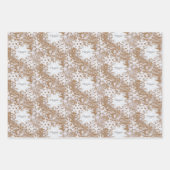 Kraft Snowflakes personaliseerde drie namen Winter Inpakpapier Vel (Voorkant)