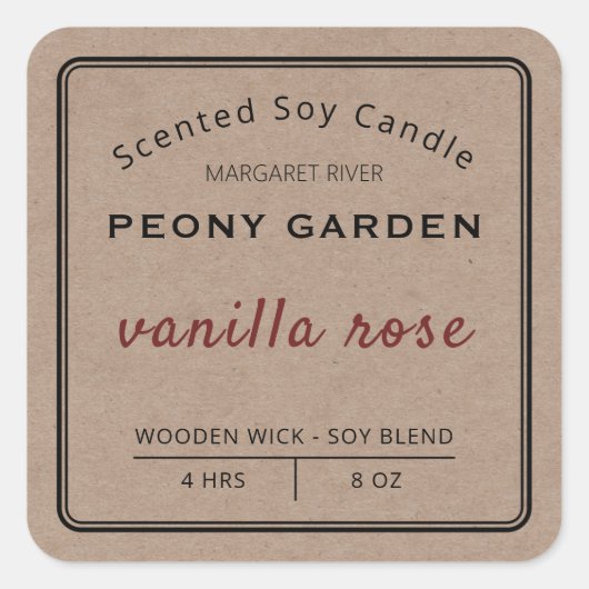 Kraft Soy Candle Labels (Voorkant)