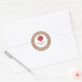 kraft Spread the Love Strawberry Jam Wedding Favor Ronde Sticker (Envelop)