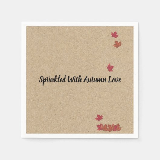 Kraft Sprinted with Autumn Love Party Napkins Servet (Voorkant)