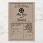 Kraft stijl cosmetica flesetiket met logo voedselcontainer etiket (Enkel label)