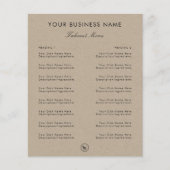 Kraft stijl elegant restaurant afhaalmenu & logo flyer (Voorkant)