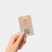 Kraft stijl ID-badge – Logo & scanbare QR Badge (Handheld)
