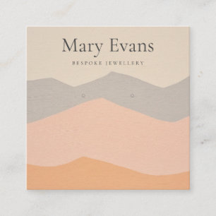 Kraft stijl pastel bergen Oorbel Display kaart Vierkante Visitekaartje