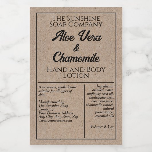 Kraft-stijl waterdichte cosmetische flessenetiket voedselcontainer etiket (Enkel label)