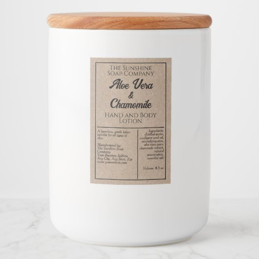 Kraft-stijl waterdichte cosmetische flessenetiket voedselcontainer etiket (Voorkant)