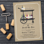 Kraft Stock the Bar Couples Shower Invitation Kaart