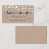 Kraft string lichten, Navy Blue, huwelijksreis wen Informatiekaartje (Voorkant / Achterkant)