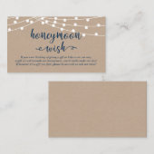 Kraft string light, Navy Blue, Honeymoon Wish Informatiekaartje (Voorkant / Achterkant)