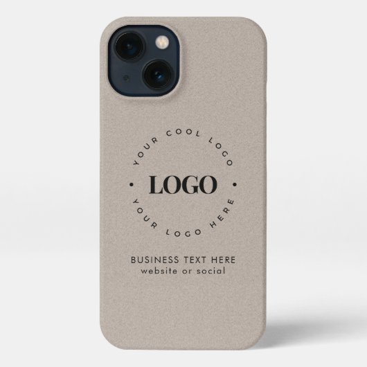 Kraft Style Business Custom Logo & Text Rustic iPh iPhone Hoesje (Achterkant)
