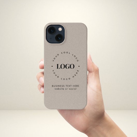 Kraft Style Business Custom Logo & Text Rustic iPh iPhone Hoesje