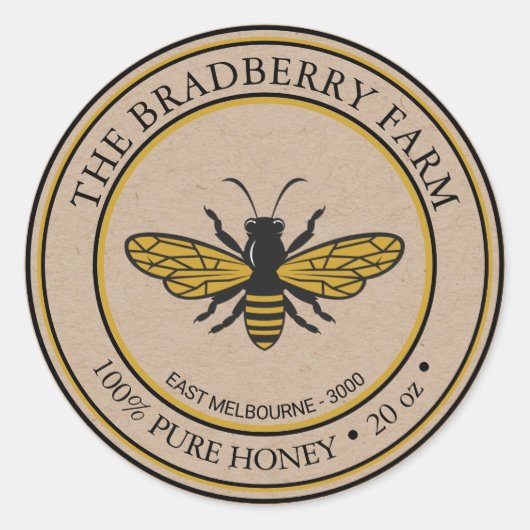 Kraft  Style Honey Label (Voorkant)