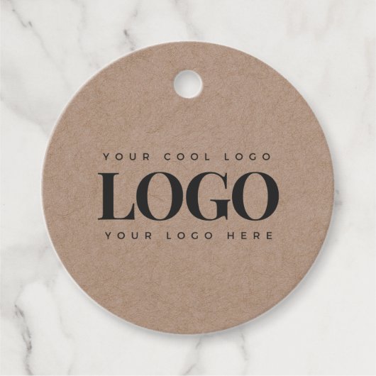 Kraft Style Rechthoek Logo Eenvoudig minimaal bedr Bedankjes Labels (Voorkant)