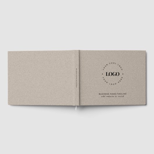 Kraft Style Rustic Business Company Custom Logo Gastenboek (Volledig)
